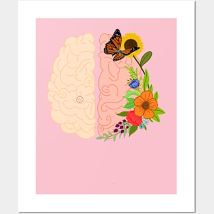 flower brain Posters and Art